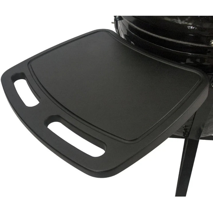 Primo All-In-One Oval Large 300 Ceramic Kamado Grill With Cradle, Side Shelves, And Stainless Steel Grates - PGCLGC