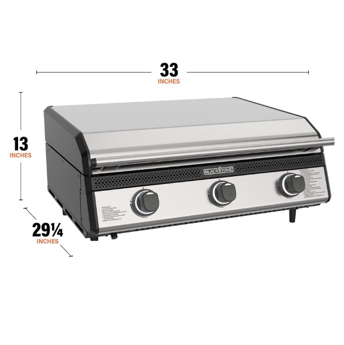 Blackstone 28” Deep Drop-In SS Griddle with Hood – Natural Gas Ready
