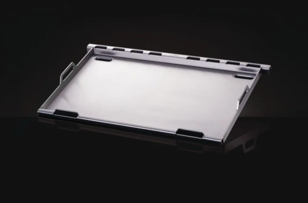 Napoleon Stainless Steel Griddle Insert for Prestige PRO, Built-In 700 Series, and Rogue 525 & 625 models, features 26" x 16" cooking surface, multiple zones, even heating, grease traps, and easy installation.