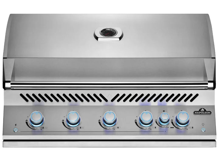 Napoleon Built-In 700 Series 38" Propane Grill with Rear Infrared Burner: High-grade stainless steel construction, five main burners producing 78,000 BTUs, and rear infrared rotisserie burner for professional-grade grilling performance.