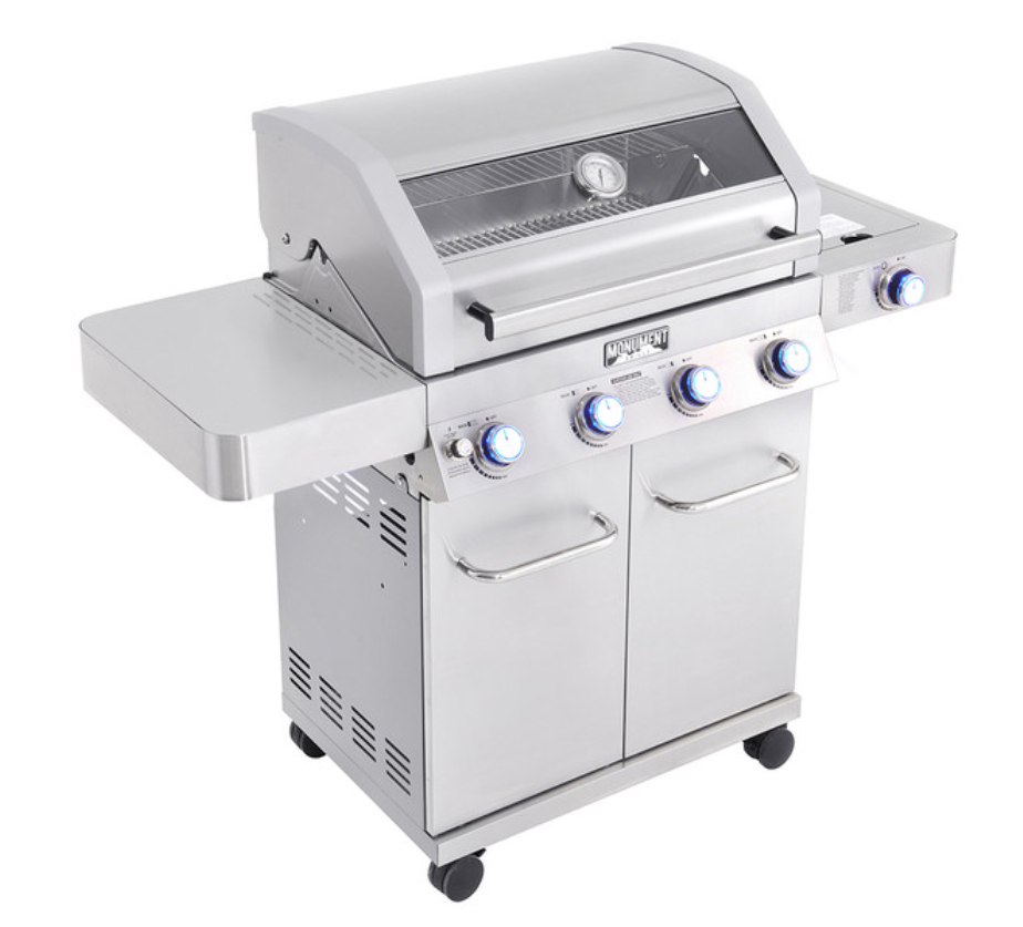 Monument Grills "41847NG" Stainless Steel 4-Burner Gas Grill - Classic Series