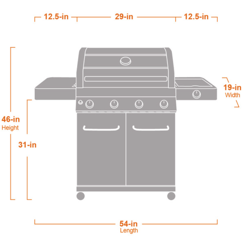 Monument Grills "41847NG" Stainless Steel 4-Burner Gas Grill - Classic Series