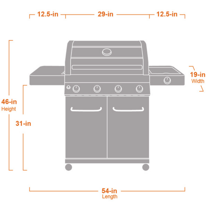 Monument Grills "41847NG" Stainless Steel 4-Burner Gas Grill - Classic Series