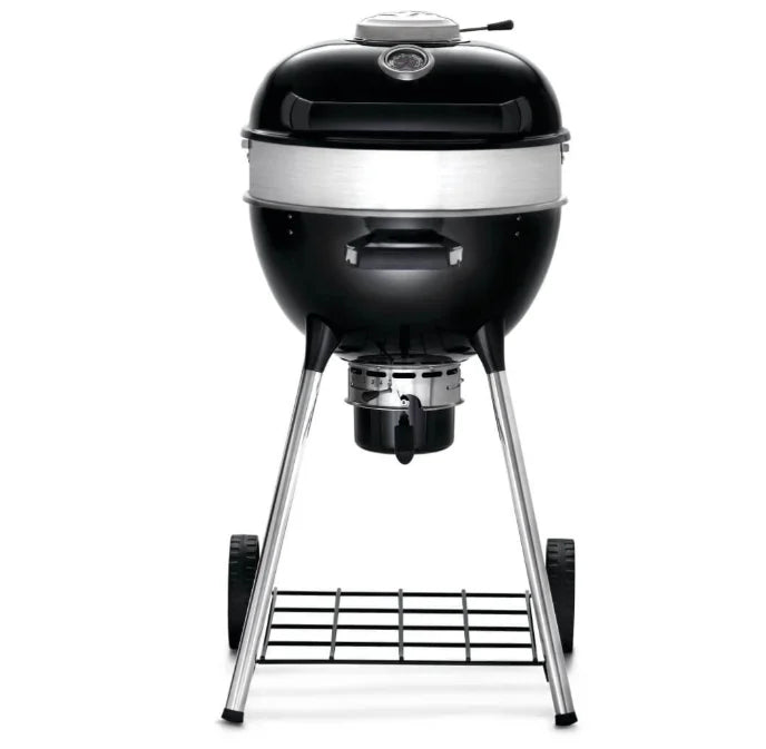 Napoleon Professional 18" Charcoal Kettle, compact yet powerful grilling station with porcelain-coated cast iron cooking grids and adjustable height settings.
