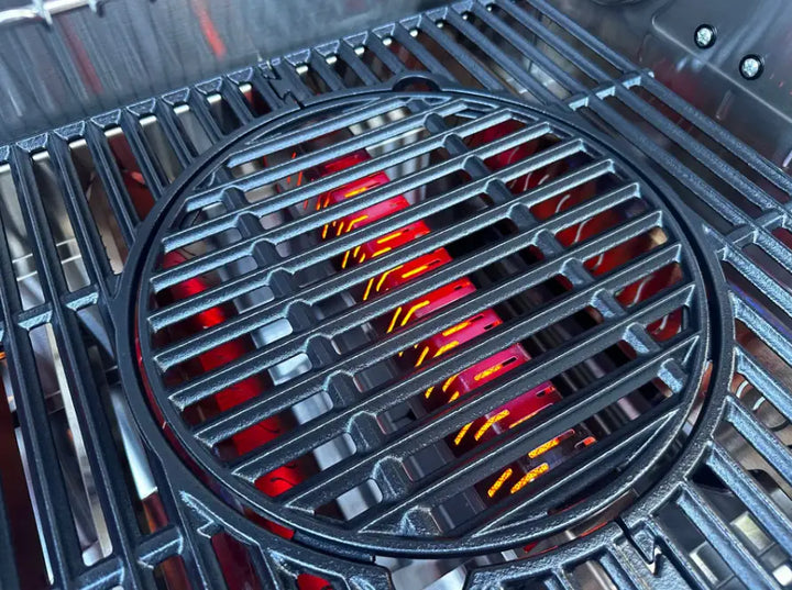 Denali Series Monument Grills D605 Pro Gas Grill - premium stainless steel construction, six high-output burners, ceramic infrared sear burner, and expansive cooking area for professional-grade outdoor cooking.