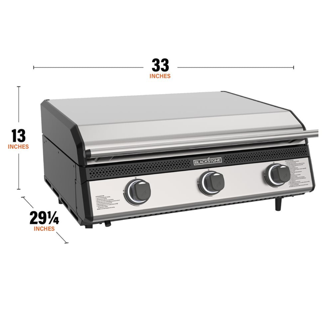 Blackstone 28” Deep Drop-In SS Griddle with Hood - Propane Ready