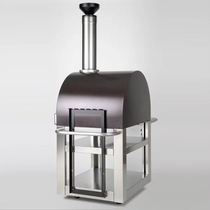 Forno Venetzia Pronto 500 Copper Wood-Fired Pizza Oven with Freestanding Cart and Authentic Italian Design