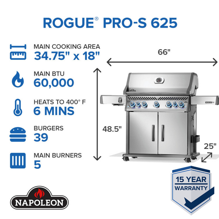 Napoleon Rogue® PRO-S 625 RSIB with Infrared Side and Rear Burner