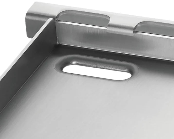 Napoleon Stainless Steel Griddle Insert - Convert your gas grill into a flat-top griddle for versatile cooking, featuring a 26" x 16" stainless steel surface with even heat distribution and integrated grease traps for a clean mess-free experience.