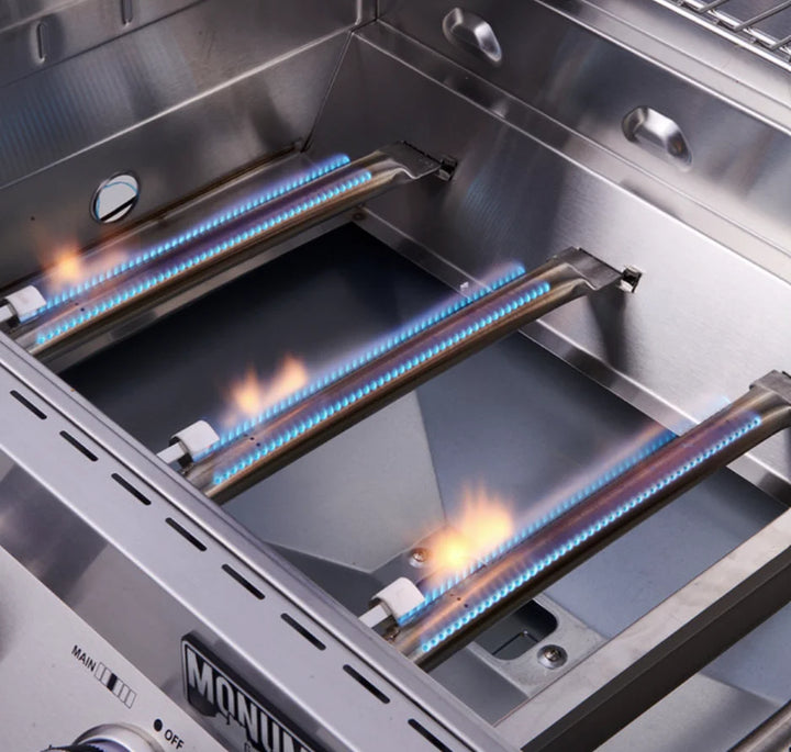 Monument Grills '77352' Stainless Steel Gas Grill with Free Rotisserie Kit - Classic Series: A premium outdoor cooking station featuring six 304 stainless steel burners, a versatile side burner, and an included rotisserie kit for unparalleled grilling power and precision.