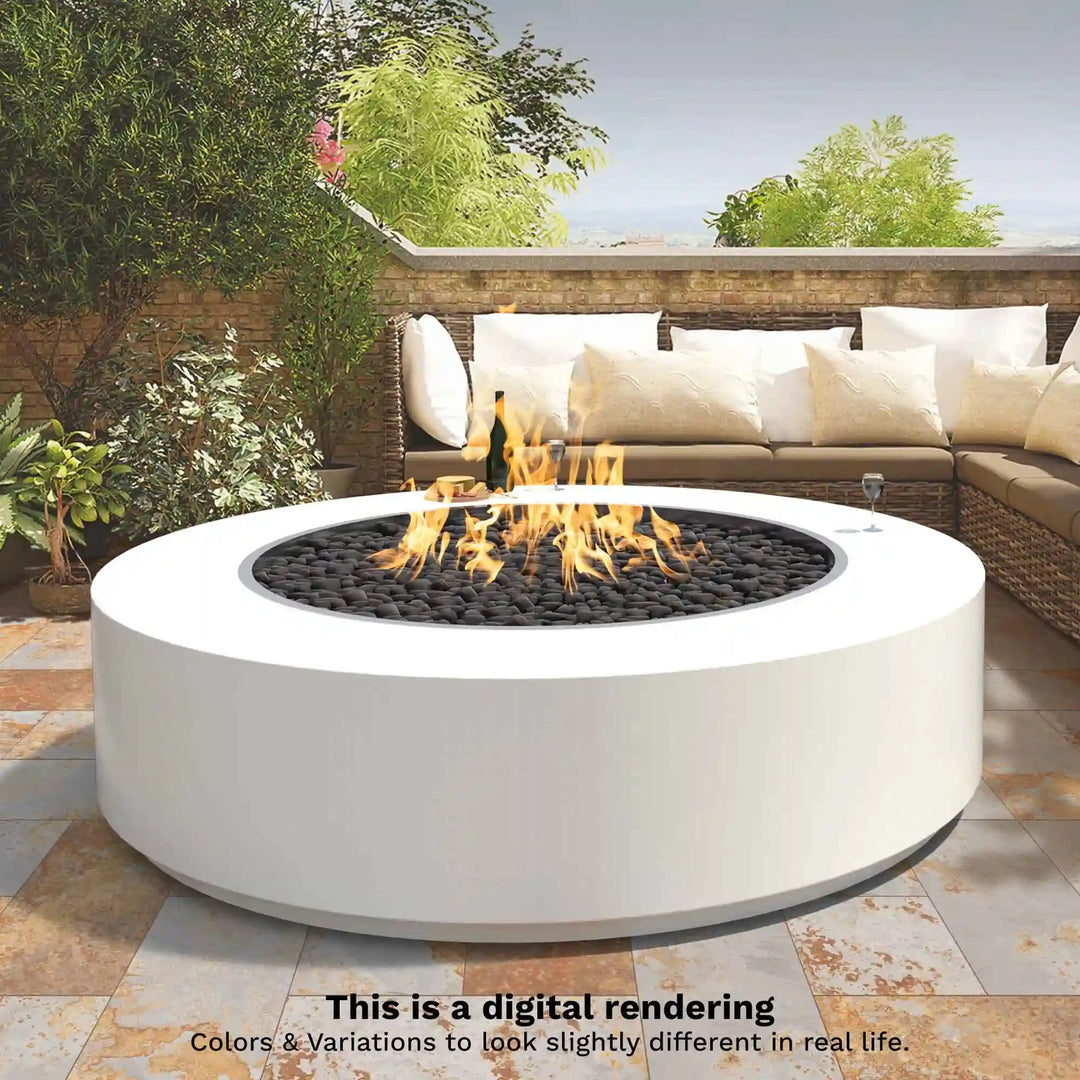 Unity Powder Coated Fire Pit by The Outdoor Plus - a handcrafted, round fire pit made for socializing in any outdoor environment, available in various sizes and ignition types.