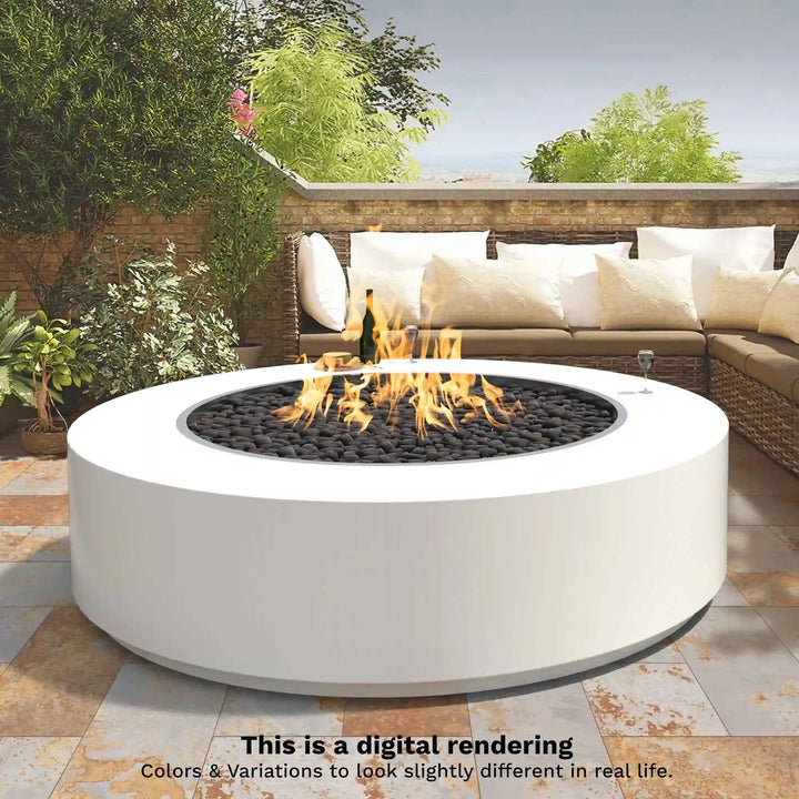 Unity Powder Coated Fire Pit by The Outdoor Plus - a handcrafted, round fire pit made for socializing in any outdoor environment, available in various sizes and ignition types.