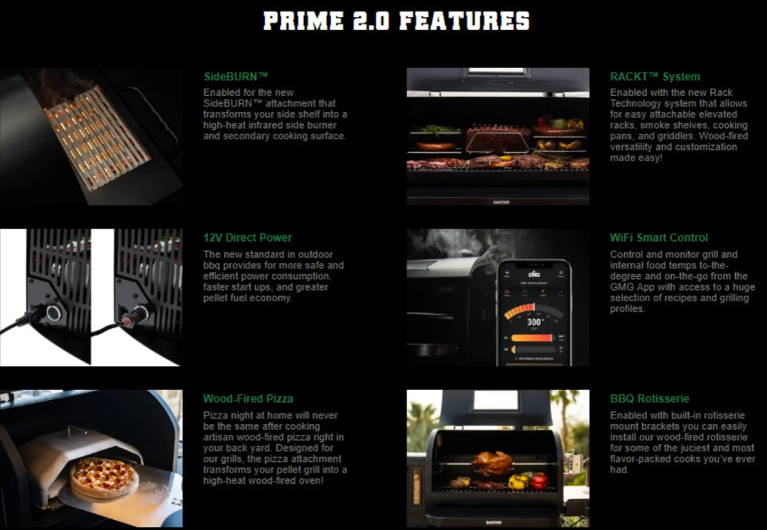 Close-up of Ledge PRIME 2.0 WiFi Smart Pellet Grill showcasing its hybrid chamber design, rounded/peaked shape promoting even heat circulation.