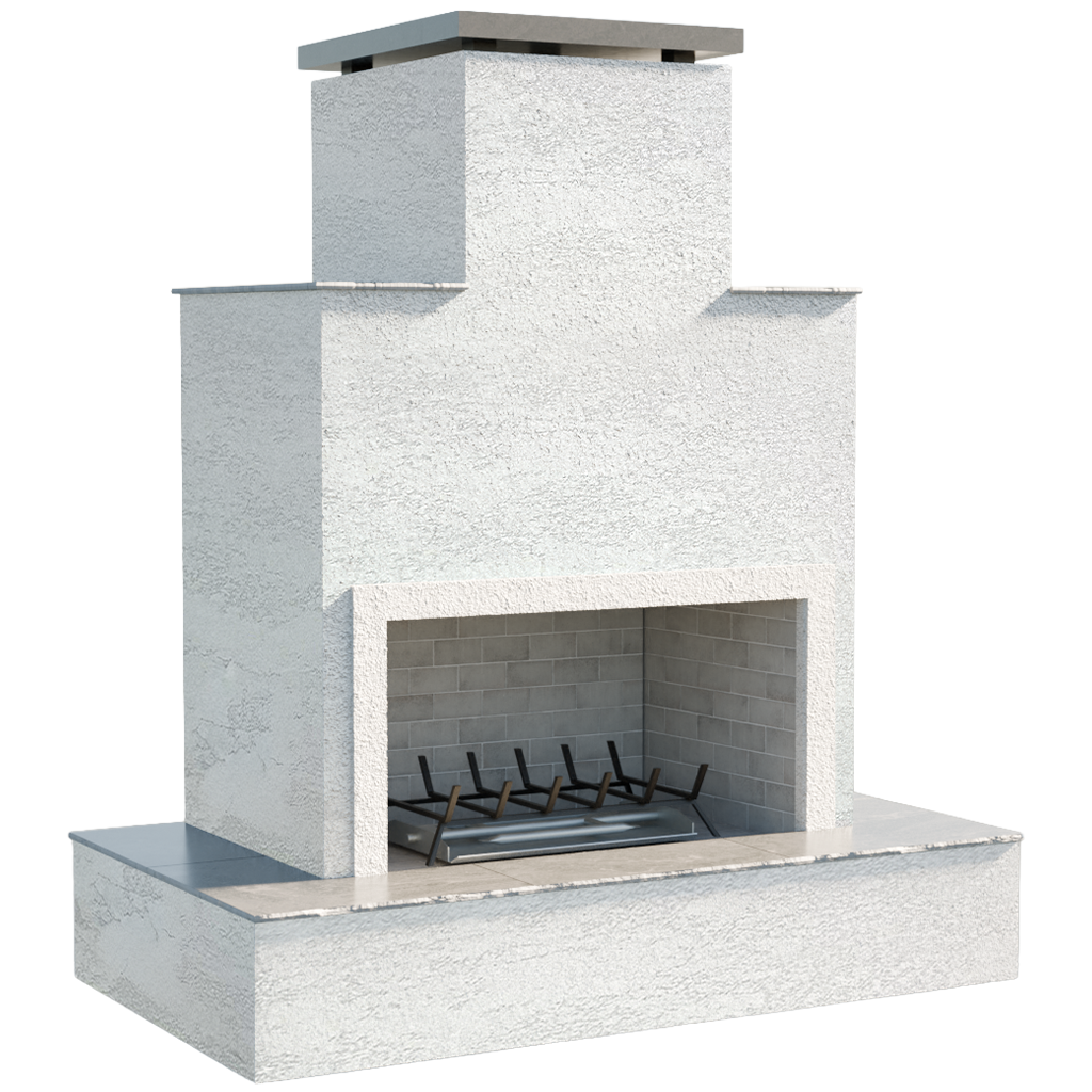 Cal Flame "Tahiti" Outdoor Gas Fireplace w/ Wrap-around Mantel