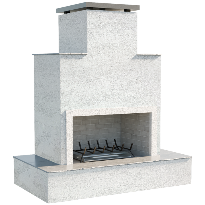 Cal Flame "Tahiti" Outdoor Gas Fireplace w/ Wrap-around Mantel