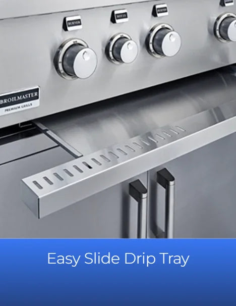 Broilmaster G-Series 34" Elite Edition Built-In Gas Grill featuring premium 304 stainless steel construction, three Bow Tie burners producing 54,000 BTUs across 806 sq. in. of cooking space with multi-level grids and precision heat control.