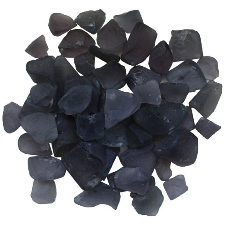 Amantii Fire Glass Media - "Dusty Purple" Frosted - AMSF‐GLASS‐08: 5 pounds of dusty purple frosted fire glass media suitable for gas and electric fireplaces.