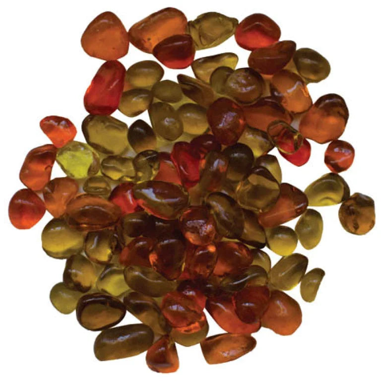 Small 'Suntea' bead fireglass by Amantii/Sierra Flame for decorative gas or electric fireplace media.