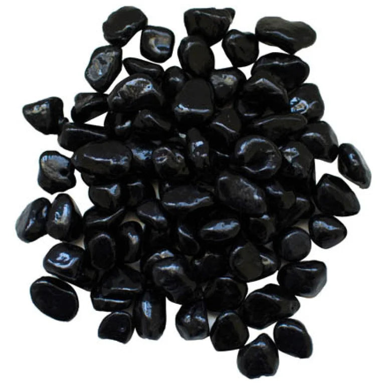Amantii Black Small Bead Fire Glass Media - Decorative fire glass media for electric or gas fireplaces, adds modern feel and unique appearance.