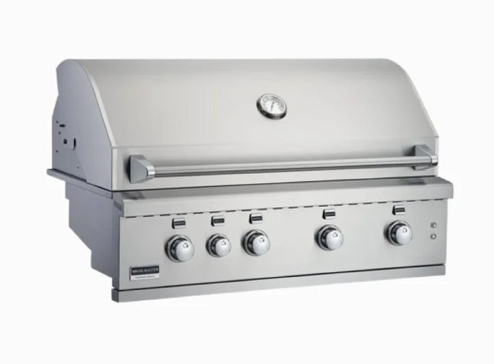 Broilmaster G-Series 42" Elite Edition Built-In Gas Grill features four high-performance Bow Tie burners and generous 1,006 sq in total cooking space, perfect for built-in island kitchen installations or standalone grilling stations.