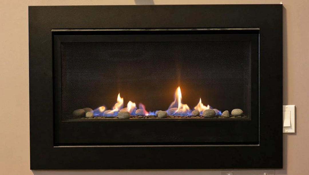 Sierra Flame Boston 36 Direct Vent Linear Gas Fireplace with Electronic Ignition and Tempered Glass Design, perfect for cozy warmth and ambiance in any room.