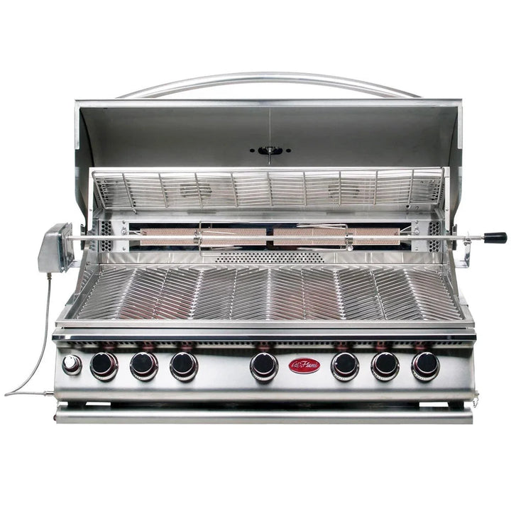 Cal Flame Convection Series 40-inch built-in propane gas grill with five 15,000 BTU burners, two infrared backburners, convection technology and 1,000 sq. in. cooking surface.