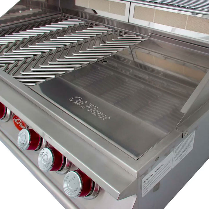 Cal Flame P Series 32-Inch 4-Burner Built-In Propane Gas Grill with Infrared Backburner