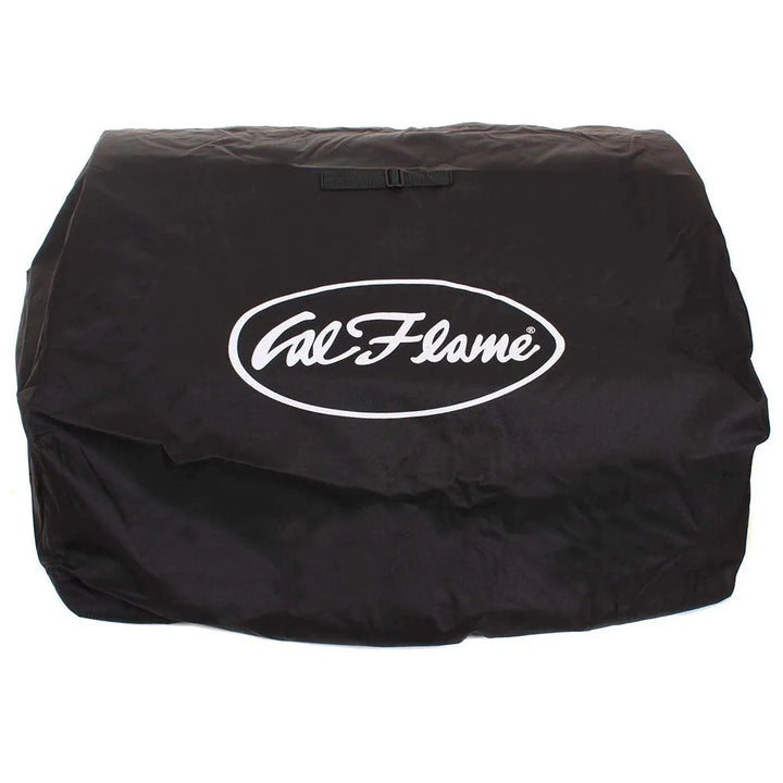 Cal Flame P-Series 40-inch Built-In Propane Gas Grill featuring five 15,000 BTU cast stainless steel burners, two 10,000 BTU ceramic core infrared burners, and heavy-duty V-grates for even heat distribution.
