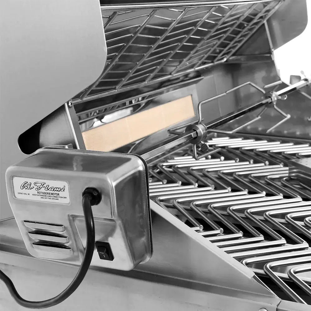 Cal Flame Convection Series 40" Built-In Propane Gas Grill with Infrared Backburner features five 15,000 BTU cast stainless steel burners and two 10,000 BTU ceramic core infrared burners for even heat distribution on its 1,000 sq. in. convection-enhanced cooking surface.