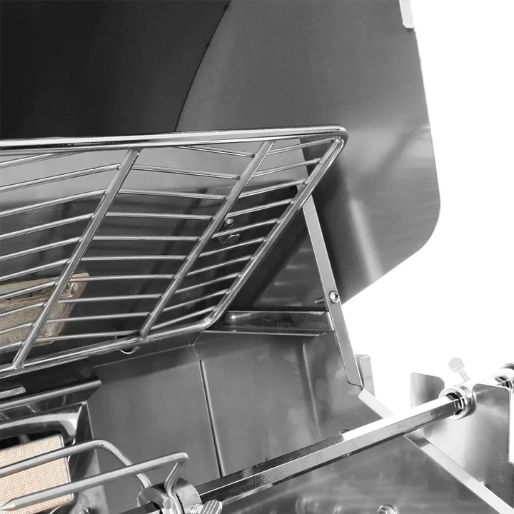Cal Flame P-Series 48" 6-Burner Built-In Propane Gas Grill features six high-powered 15,000 BTU burners, two 11,000 BTU infrared burners, and commercial-grade 304 stainless steel construction with double-walled design.