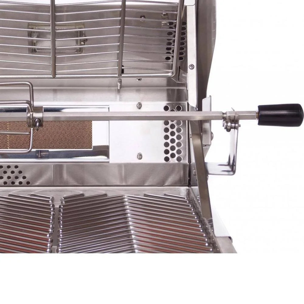 Cal Flame "Top Gun" 40" Built-In Propane Gas Grill with Infrared Backburner: premium stainless steel construction, five cast burners, two infrared burners, and convection system for fast, even cooking and grilling performance.