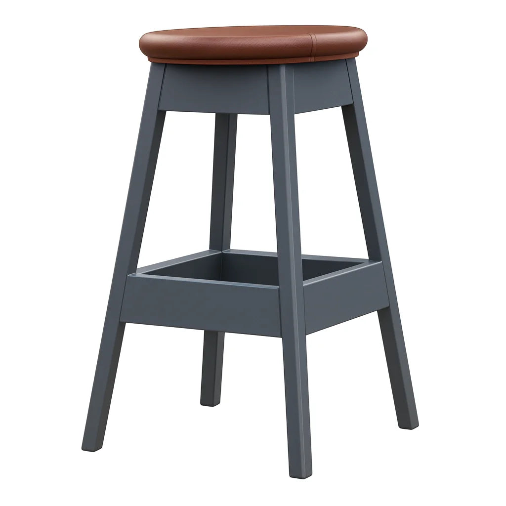 Cal Metro Bar Stool - Compact 14" x 14" footprint, stable 4-leg frame, 24" seat height for comfortable patio seating.