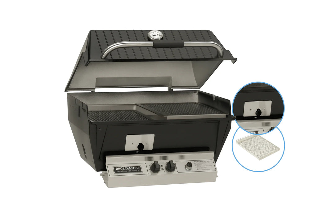 Broilmaster Specialty Series Q3X Slow Cooker featuring a heavy-duty cast aluminum construction, stainless steel oval burner, and full-area stainless steel drip pan for precise heat retention and effortless cleanup.