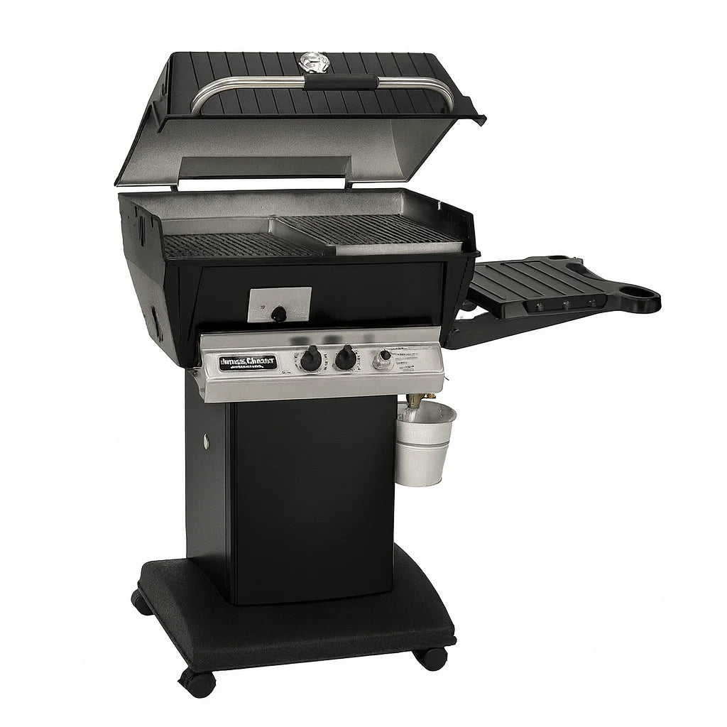 Broilmaster Slow Cooker Grill Package featuring heavy-duty cast aluminum construction, stainless steel drip pan, and multi-level cooking grids for authentic low-and-slow barbecue results.