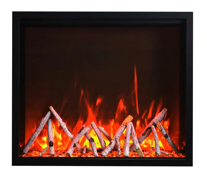 Amantii TRD SMART Electric Fireplace - Modern, high-tech fireplace with classic design, featuring vibrant, multi-colored flames, ambient canopy lighting in 13 colors, and up to 1465W heat output for spaces up to 400 sq ft.