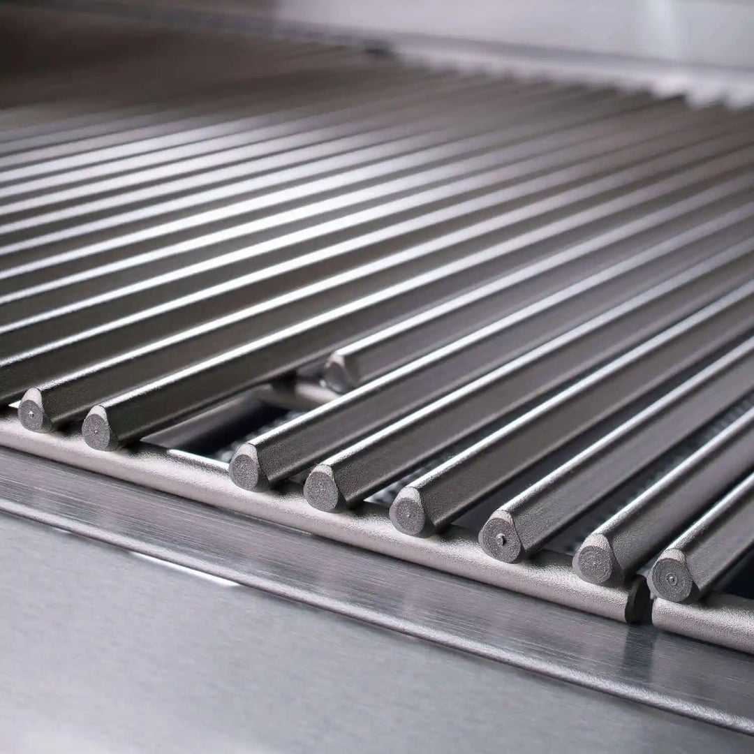 Blaze Premium LTE 32-Inch Built-In Grill features commercial-grade stainless steel construction, 66,000 BTUs of power, and smart lighting for upscale outdoor cooking experience.