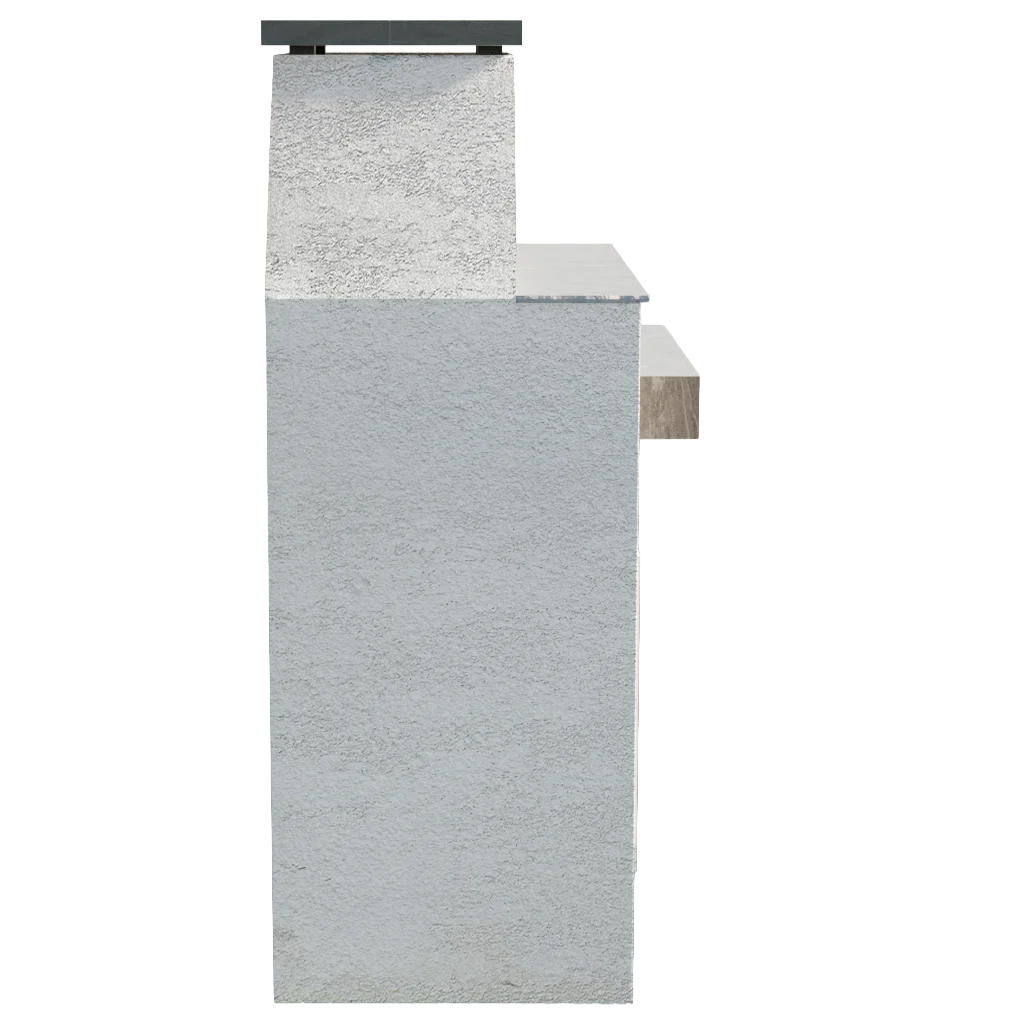 Cal Flame Laredo Outdoor Gas Fireplace with 16-gauge steel frame, Hardiebacker reinforcement, and brick-pattern firebox.