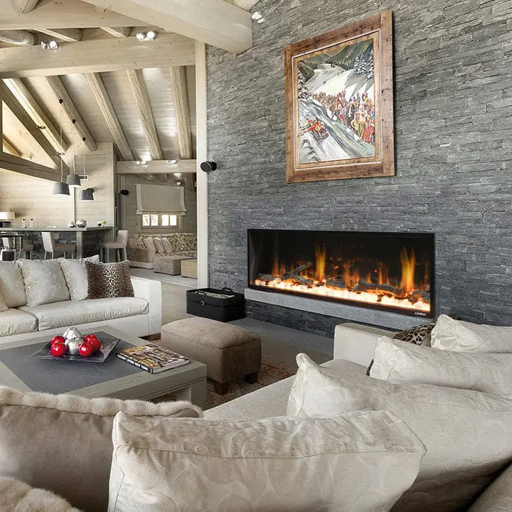 Litedeer Latitude 45-75" Ultra Linear Electric Fireplace with Smart App: Modern linear electric fireplace with 1-inch slim frame, WiFi enabled, and smart app control for lifelike flames, adjustable crackling sounds, and heat settings up to 400 Sq.ft.