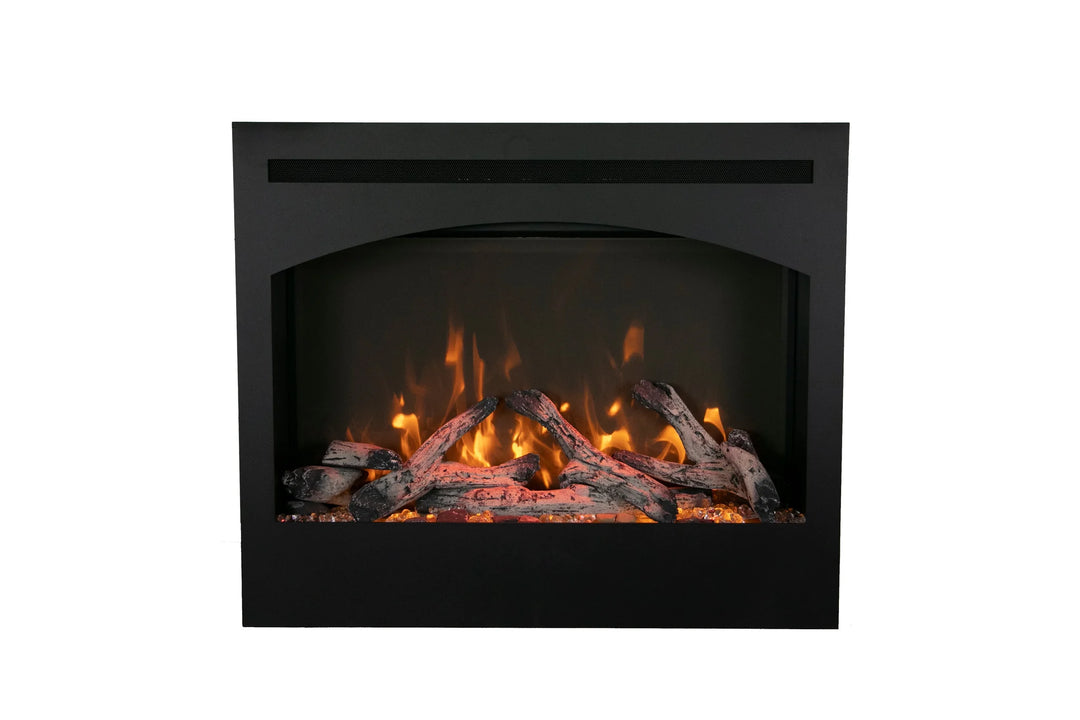 Amantii ZECL 3228 STL Electric Fireplace - Modern wall-mounted electric fireplace featuring customizable flame color, brightness settings, remote control, and smart home technology for energy-efficient heating in residential and commercial spaces.