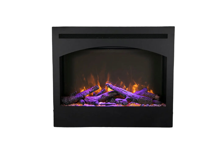 Amantii ZECL 3228 STL Electric Fireplace: Sleek modern wall-mounted design with energy-efficient heating element, customizable flame colors, and smart home technology for easy temperature control and ambiance adjustments.