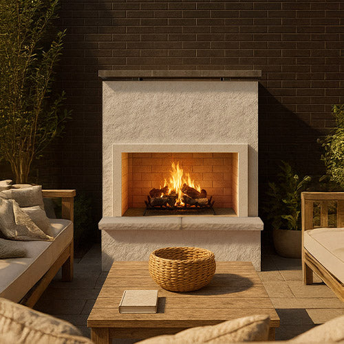 Cal Flame "Monterey" Outdoor Gas Fireplace w/  Front Mantel