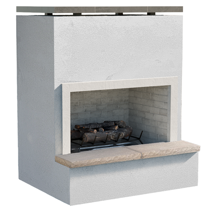 Cal Flame "Monterey" Outdoor Gas Fireplace w/  Front Mantel
