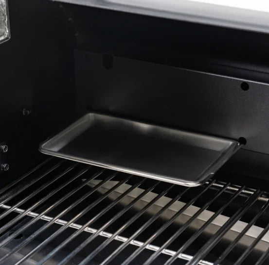 Heavy-duty steel RACKT Backboard – PEAK for GMG PEAK Prime 2.0 pellet grills forms foundation for customizable internal racking system.