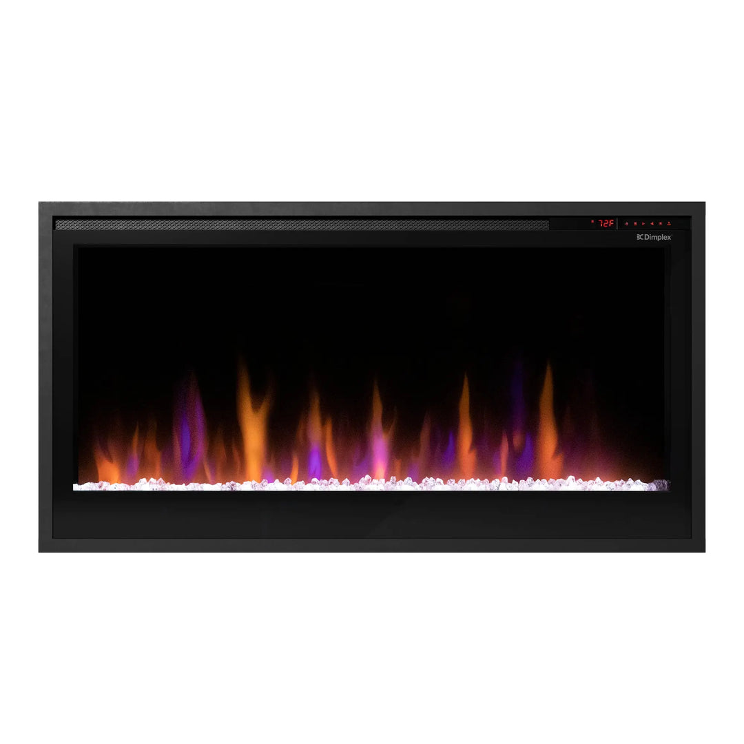 Dimplex Multi-Fire SL Slim Linear Electric Fireplace features sleek, modern design with ultra-slim depth, perfect for flush installations or wall mounting, offering vivid flames and customizable media themes.