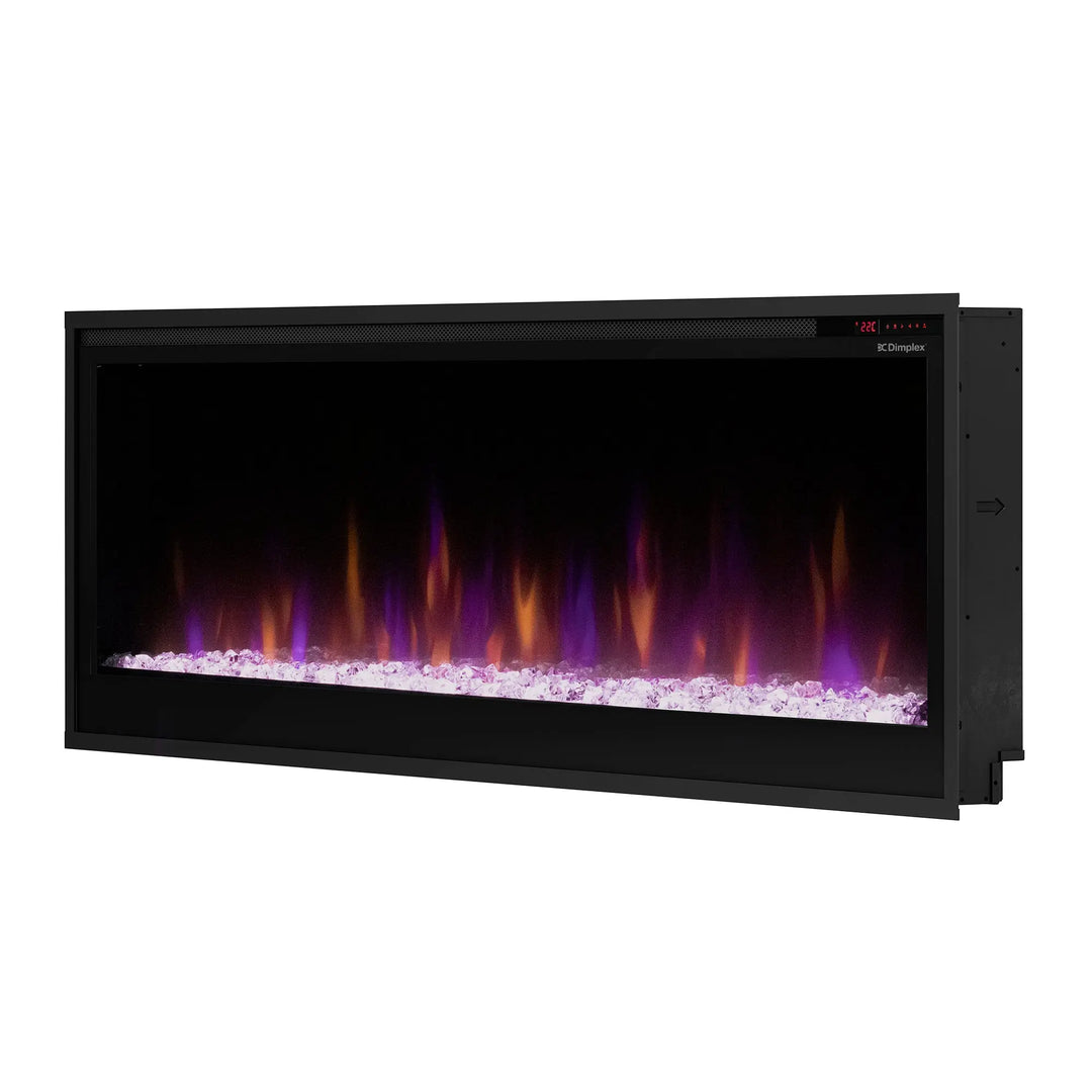 Dimplex Multi-Fire SL Slim Linear Electric Fireplace in modern design with slim profile, vibrant flames, and customizable settings for year-round ambiance and comfort.