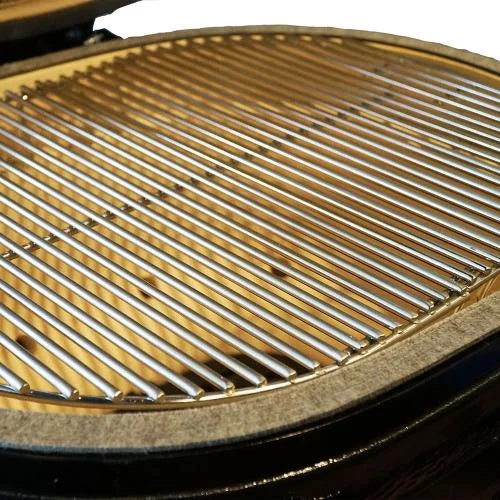 Primo Oval XXL 500 Charcoal Ceramic Kamado Grill - High-performance grill featuring premium-grade ceramic construction, patented oval design for increased cooking surface and versatility, stainless steel grates, and adjustable temperature control with 6-position damper top and lower air slider.
