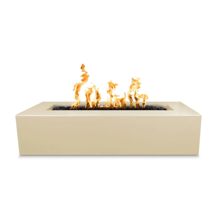 The Outdoor Plus Regal Fire Pit, an individually handmade U.S.A.-manufactured fire feature with durable design, featuring ash or various colored options, including match lit ignition and electronic ignition systems.