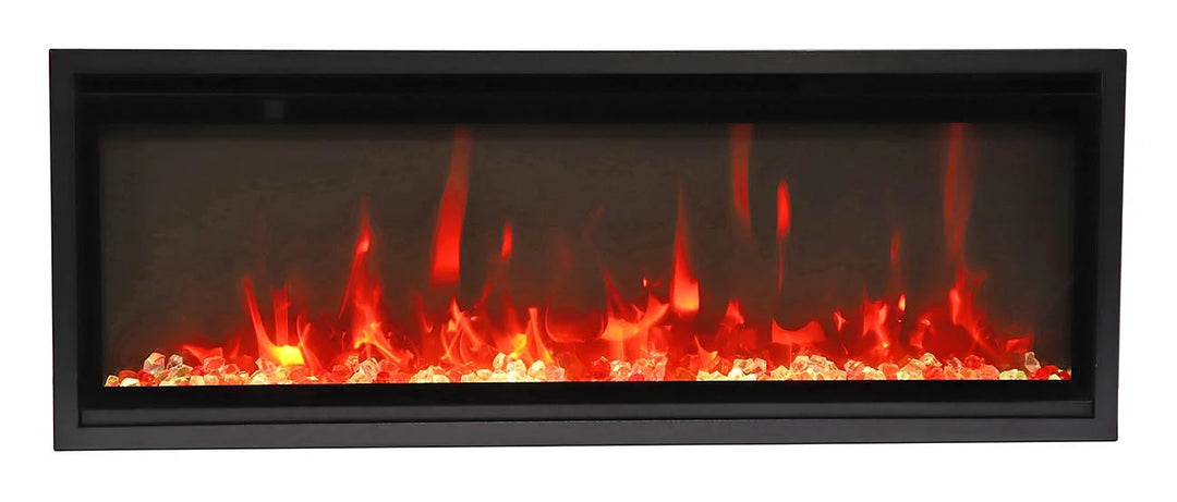 Remii WM-SLIM Smart Electric Fireplace-45", Modern slimline electric fireplace in 45 inch size, featuring realistic flames and seamless design for year-round use.