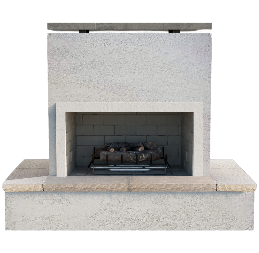 Cal Flame "Sahara" Outdoor Gas Fireplace w/ Wrap-around Mantel