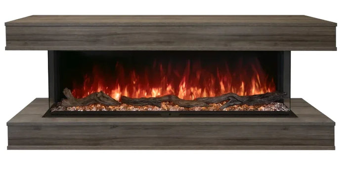 Modern Flames Cabinets for Landscape Pro Multi Electric Fireplace, wall-mount installation kit, includes woodgrain finishes and customizable white RTF option.